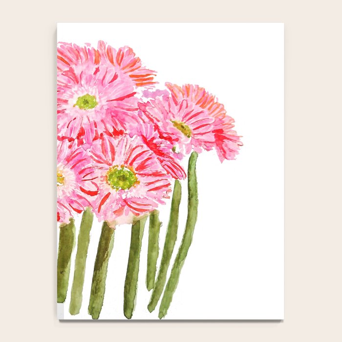 Pink Gerbera Daisy watercolor Notebook Gallery Image 4