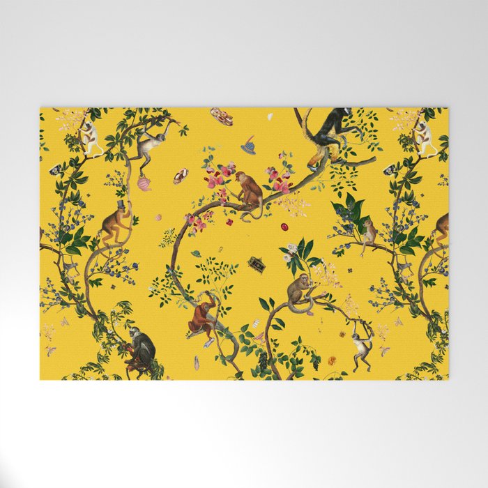 Monkey World Yellow Welcome Mat Gallery Image 1