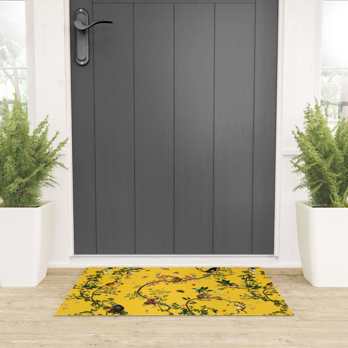Monkey World Yellow Welcome Mat Gallery Image 3