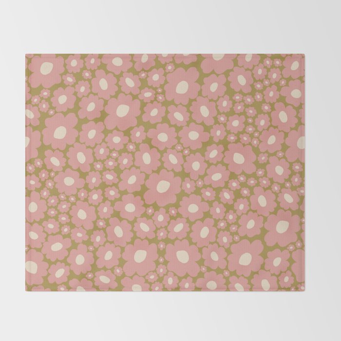 70âs Retro Floral  Throw Blanket Gallery Image 2