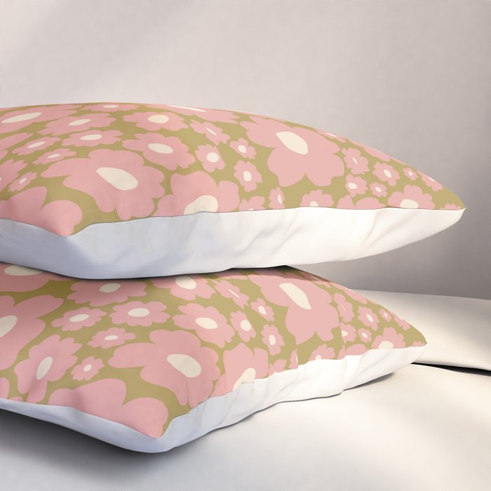 70âs Retro Floral  Pillow Sham Gallery Image 3