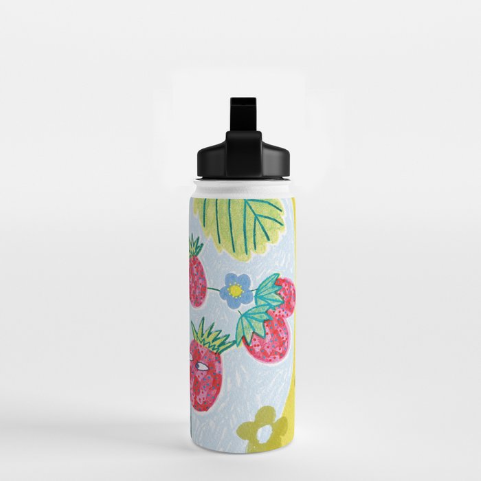 Sweet Strawberry Plant Friends in Yellow & Pink Water Bottle Gallery Image 2