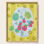 Sweet Strawberry Plant Friends in Yellow & Pink Serving Tray Gallery Image 1