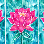 Sacred Lotus - Magenta Blossom with Turquoise Wash Coffee Mug Gallery Image 2