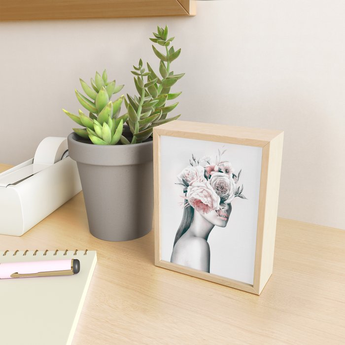 WOMAN WITH FLOWERS 11 Mini Art Print Gallery Image 2