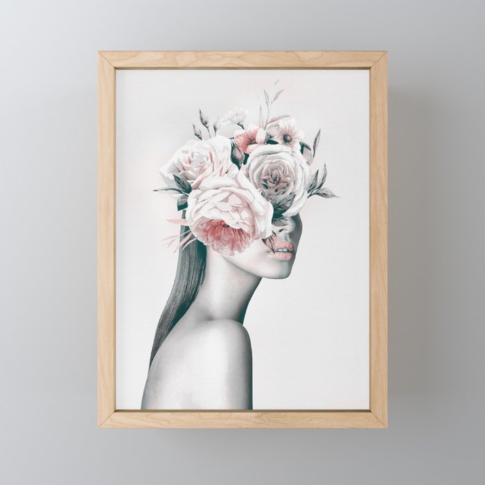 WOMAN WITH FLOWERS 11 Mini Art Print Gallery Image 1