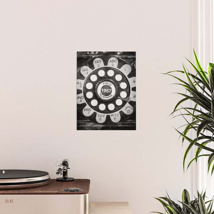 Retro 1957 Telephone in Black & White Poster Gallery Image 2