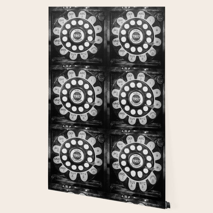 Retro 1957 Telephone in Black & White Wallpaper Gallery Image 2