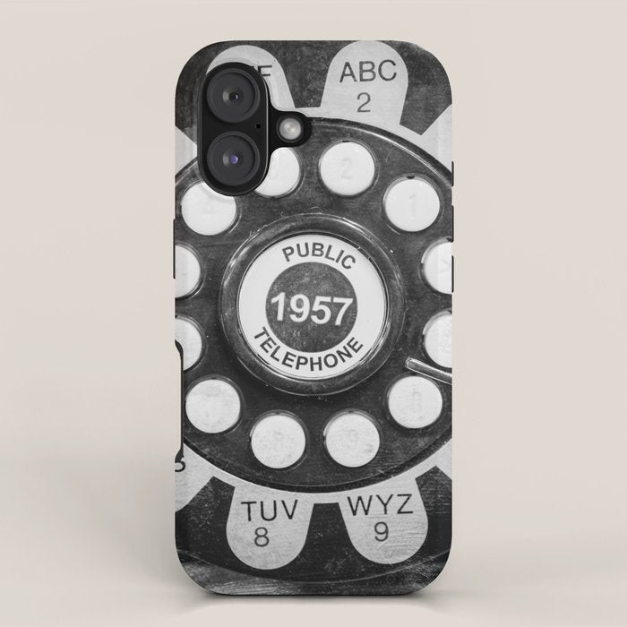 Retro 1957 Telephone in Black & White iPhone Case Gallery Image 1