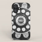 Retro 1957 Telephone in Black & White iPhone Case Gallery Image 1