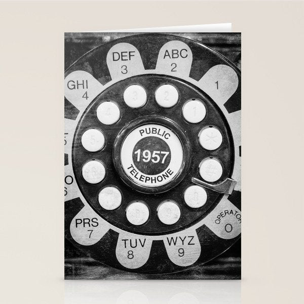 Retro 1957 Telephone in Black & White Stationery Card Gallery Image 2
