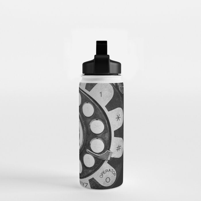 Retro 1957 Telephone in Black & White Water Bottle Gallery Image 2