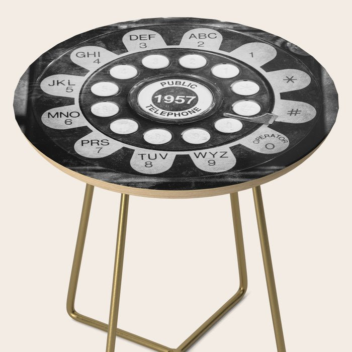 Retro 1957 Telephone in Black & White Side Table Gallery Image 2