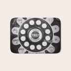 Retro 1957 Telephone in Black & White Bath Mat Gallery Image 1
