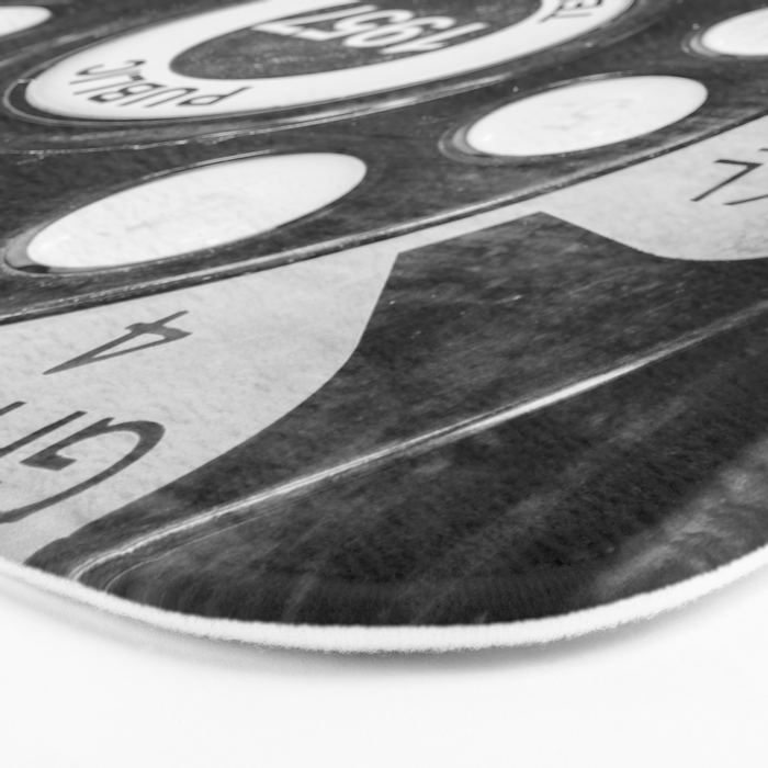 Retro 1957 Telephone in Black & White Bath Mat Gallery Image 3