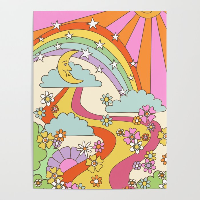 retro hippie boho print  Poster Gallery Image 4