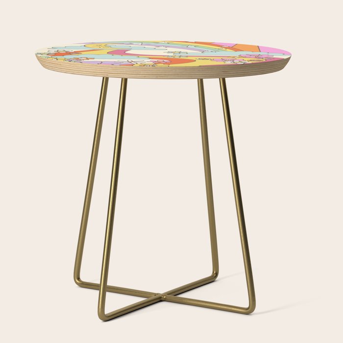 retro hippie boho print  Side Table Gallery Image 1
