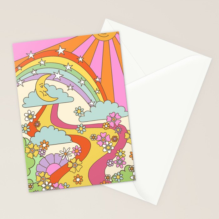 retro hippie boho print  Stationery Card Gallery Image 2