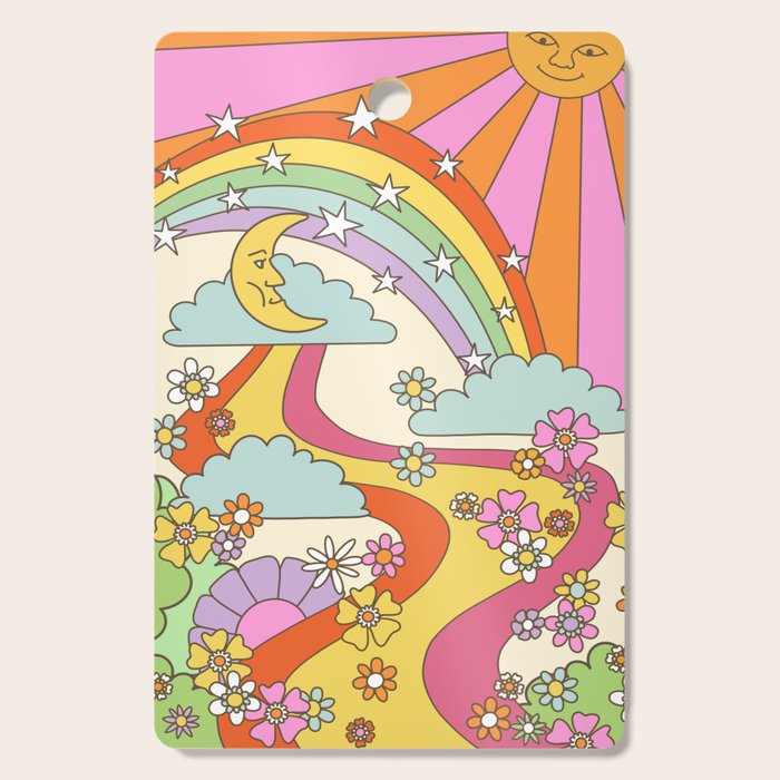 retro hippie boho print  Cutting Board Gallery Image 1