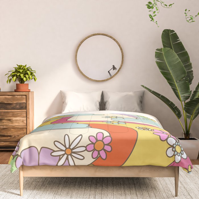 retro hippie boho print  Comforter Gallery Image 3