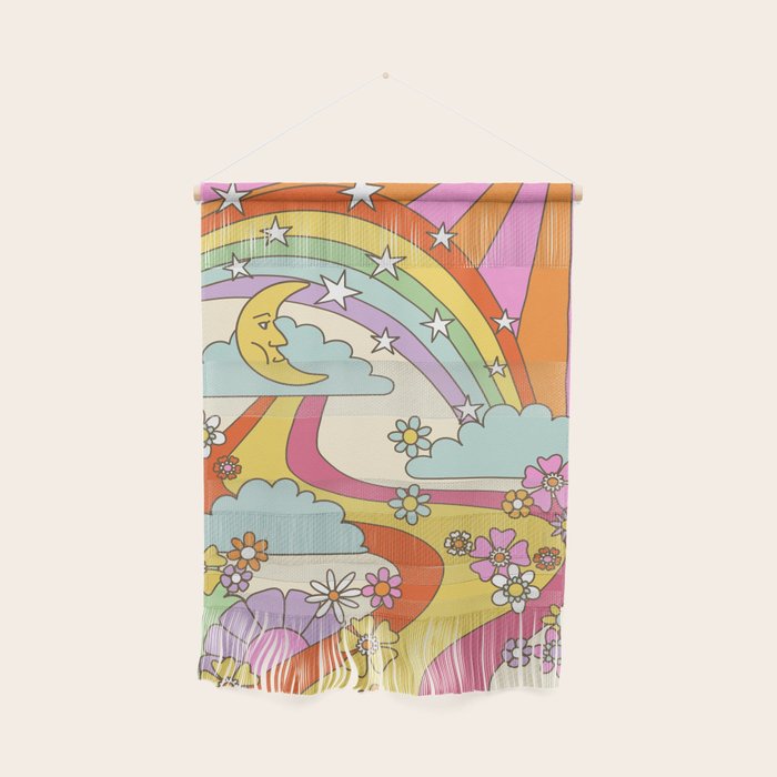 retro hippie boho print  Wall Hanging Gallery Image 1