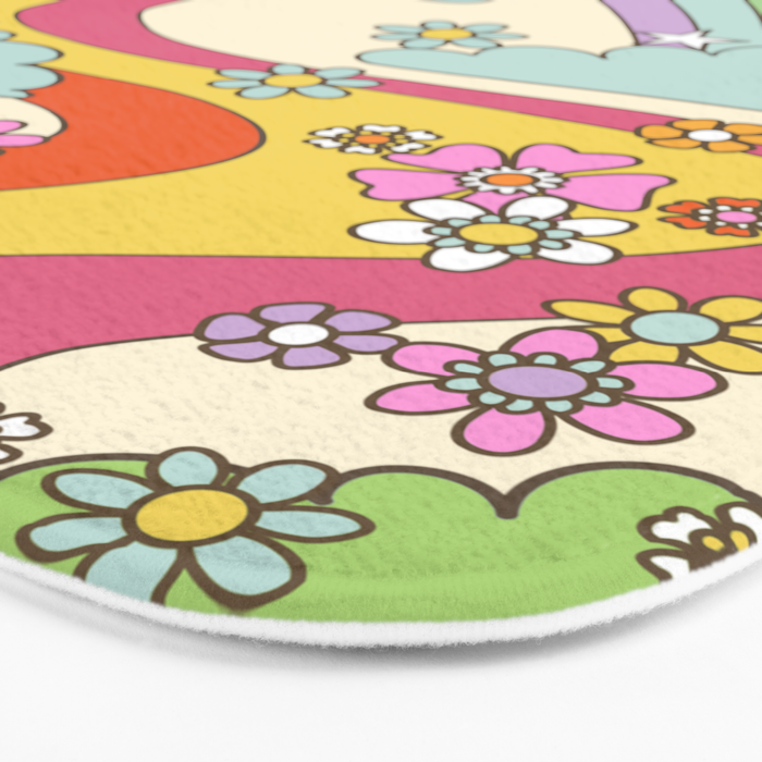 retro hippie boho print  Bath Mat Gallery Image 3