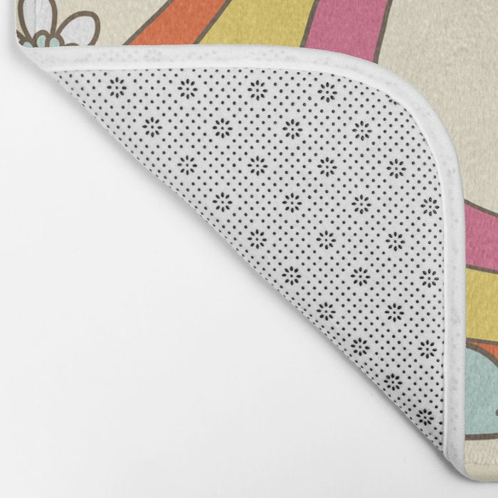 retro hippie boho print  Bath Mat Gallery Image 2