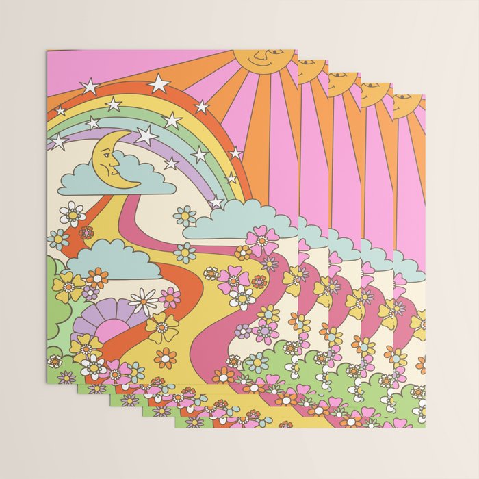 retro hippie boho print  Wrapping Paper Gallery Image 3