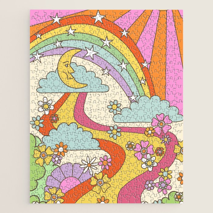 retro hippie boho print  Jigsaw Puzzle Gallery Image 1