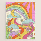 retro hippie boho print  Jigsaw Puzzle Gallery Image 1