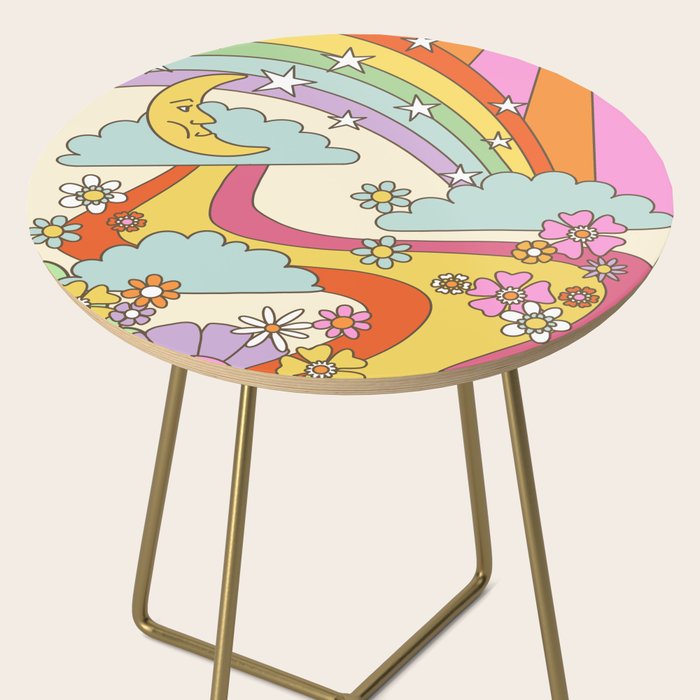 retro hippie boho print  Side Table Gallery Image 2
