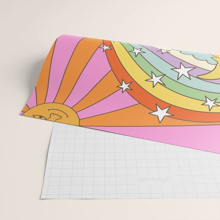 retro hippie boho print  Wrapping Paper Gallery Image 2