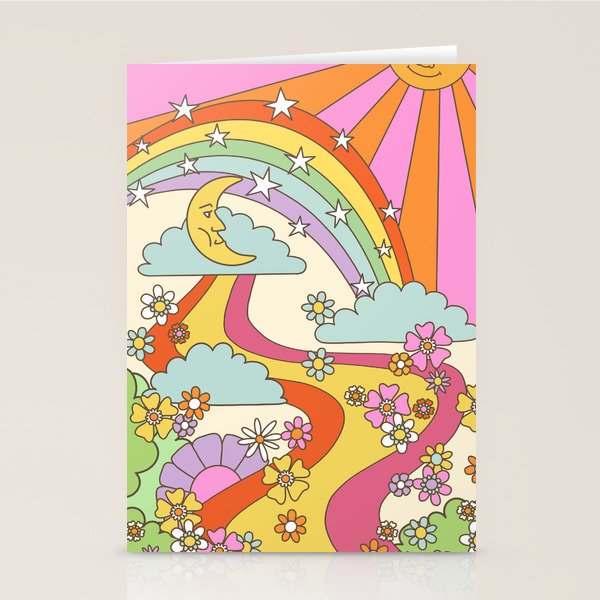 retro hippie boho print  Stationery Card Gallery Image 1