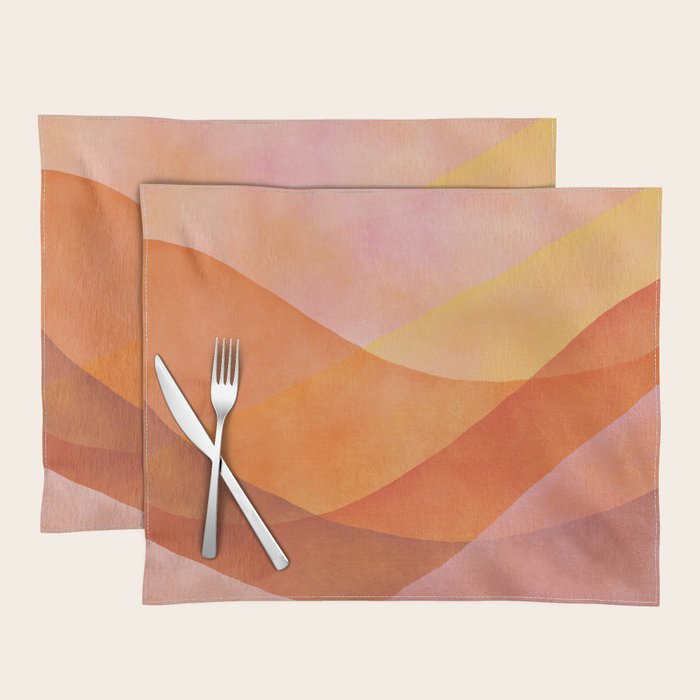 Modern Abstract Art Print - Watercolor Mountain #8 Placemat Gallery Image 1