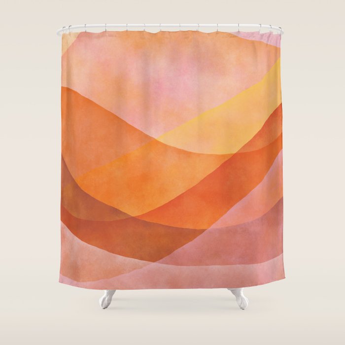 Modern Abstract Art Print - Watercolor Mountain #8 Shower Curtain Gallery Image 1