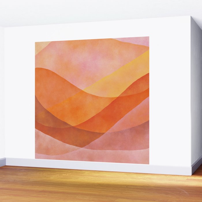 Modern Abstract Art Print - Watercolor Mountain #8 Wall Mural Gallery Image 2