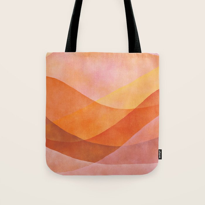Modern Abstract Art Print - Watercolor Mountain #8 Tote Bag Gallery Image 1