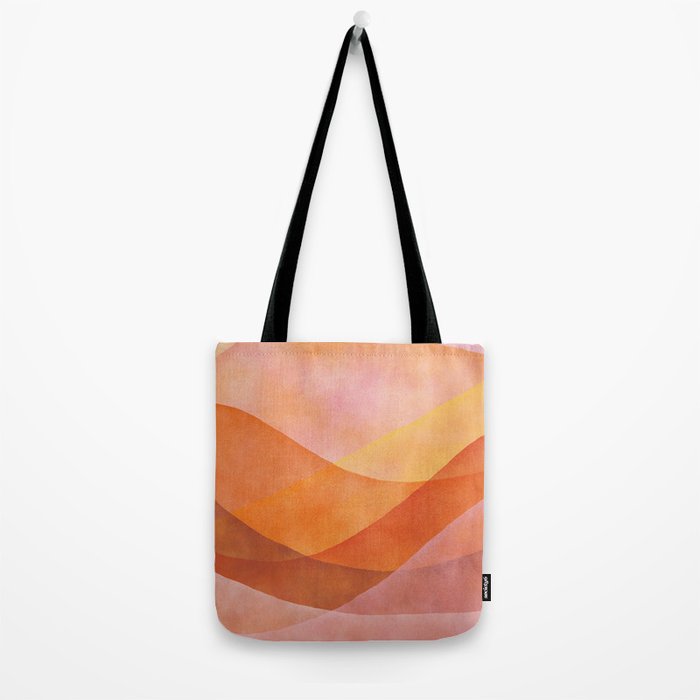 Modern Abstract Art Print - Watercolor Mountain #8 Tote Bag Gallery Image 2