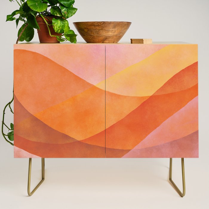 Modern Abstract Art Print - Watercolor Mountain #8 Credenza Gallery Image 1