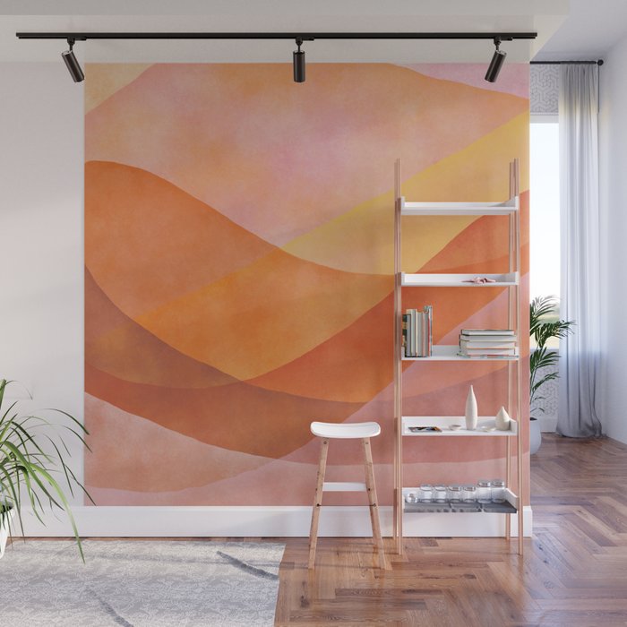 Modern Abstract Art Print - Watercolor Mountain #8 Wall Mural Gallery Image 1