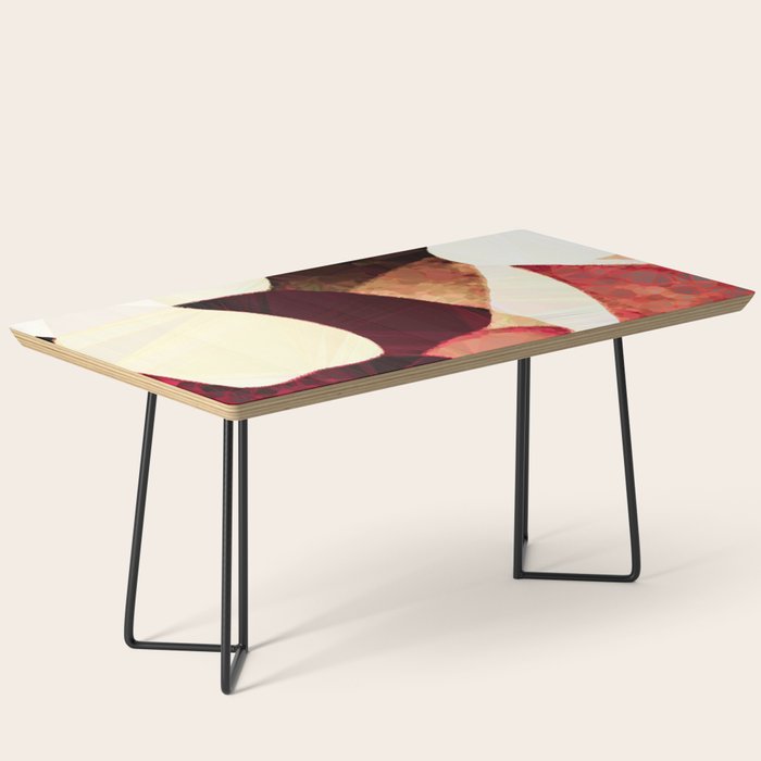 Baroque Burgundy Copper Ivory Maximum Abstract Art Coffee Table Gallery Image 1