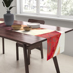 Baroque Burgundy Copper Ivory Maximum Abstract Art Table Runner Gallery Image 2