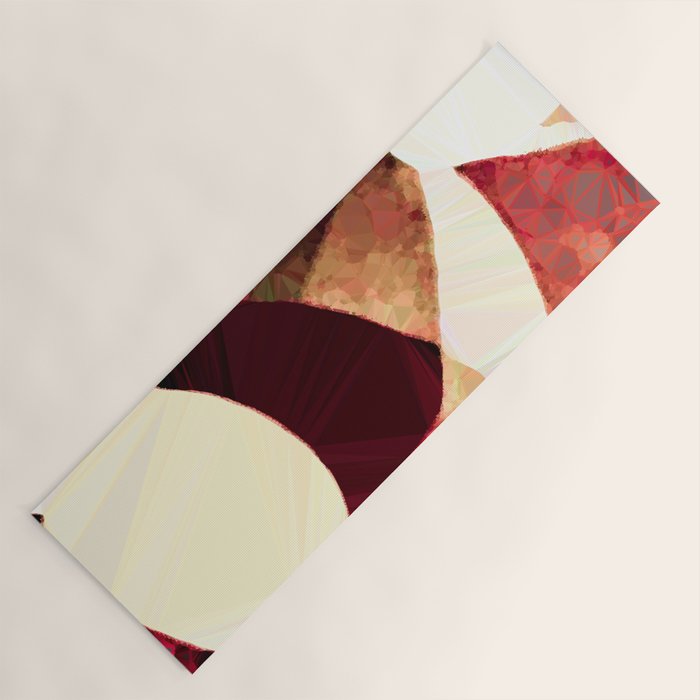 Baroque Burgundy Copper Ivory Maximum Abstract Art Yoga Mat Gallery Image 1