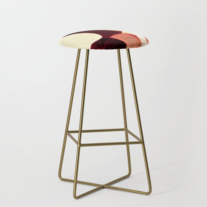Baroque Burgundy Copper Ivory Maximum Abstract Art Stool Gallery Image 2
