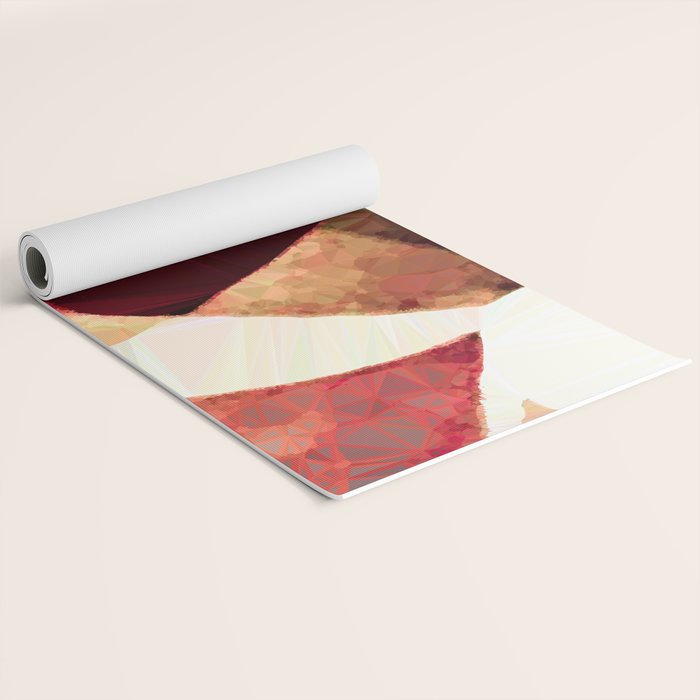 Baroque Burgundy Copper Ivory Maximum Abstract Art Yoga Mat Gallery Image 2