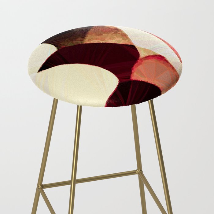 Baroque Burgundy Copper Ivory Maximum Abstract Art Stool Gallery Image 2