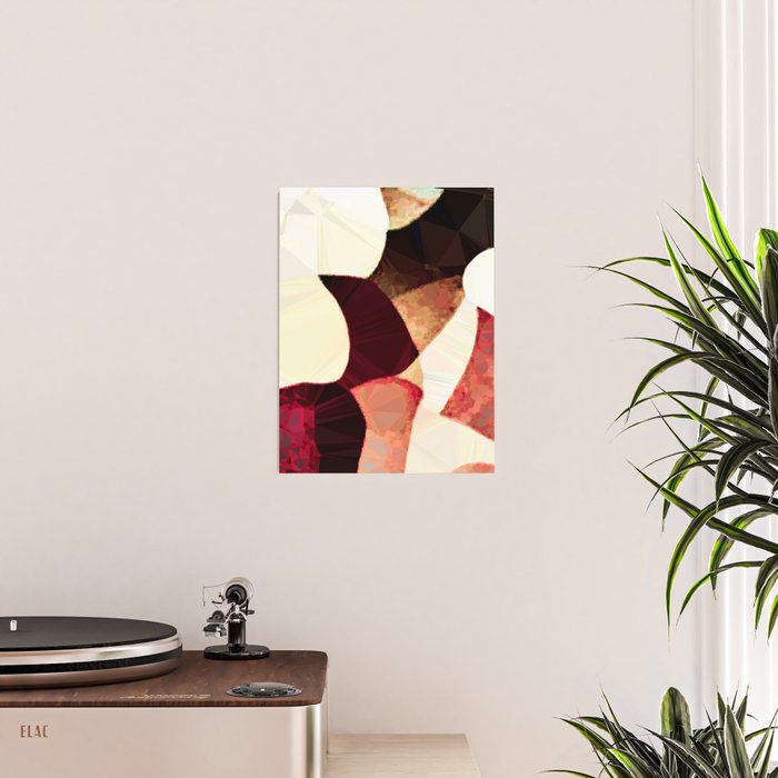 Baroque Burgundy Copper Ivory Maximum Abstract Art Poster Gallery Image 2