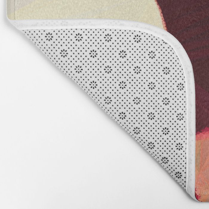 Baroque Burgundy Copper Ivory Maximum Abstract Art Bath Mat Gallery Image 2