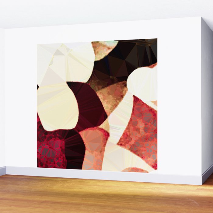 Baroque Burgundy Copper Ivory Maximum Abstract Art Wall Mural Gallery Image 2