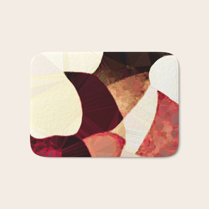 Baroque Burgundy Copper Ivory Maximum Abstract Art Bath Mat Gallery Image 1